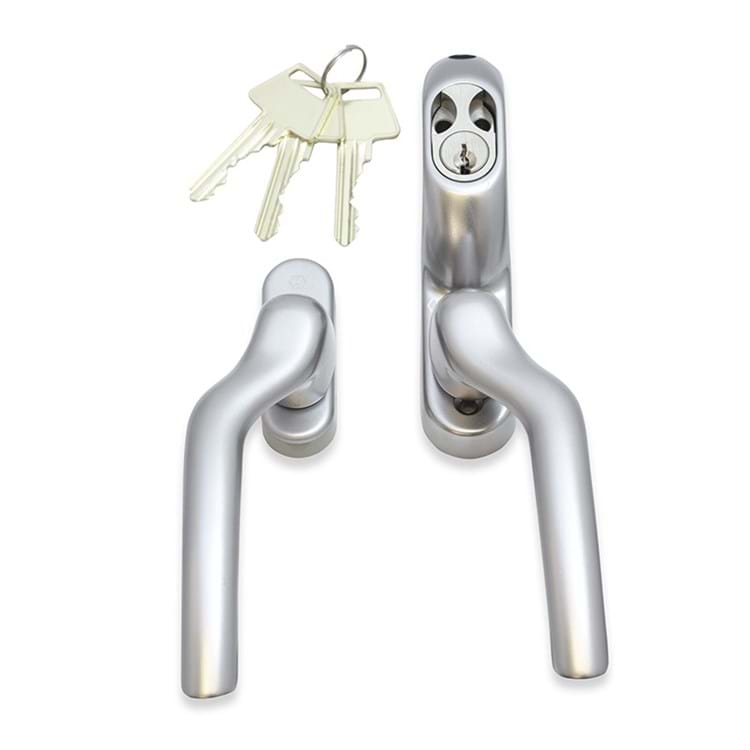 Dobbelt terrassedørsgreb m/lås