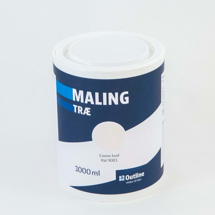 Dør- og vinduesmaling til fyrretræ - RAL 9001 Creme hvid, 1L