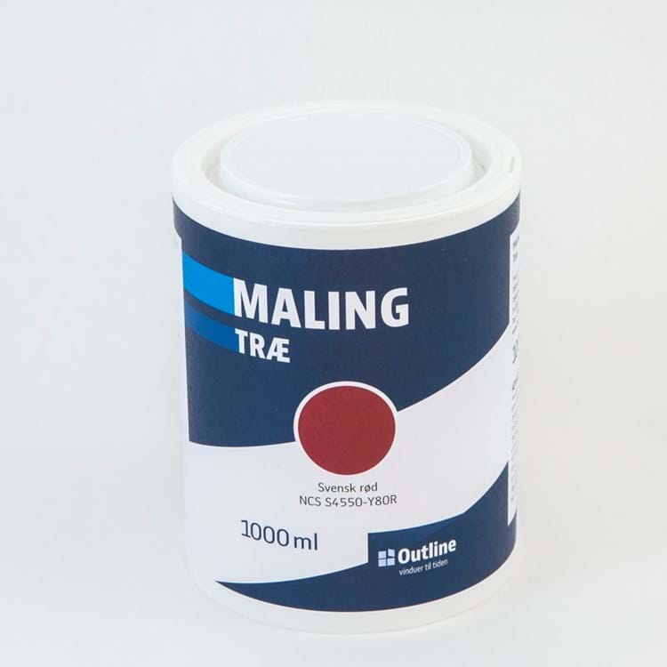 Dør- og vinduesmaling til fyrretræ - NCS S4550-Y80R Svensk rød, 1L