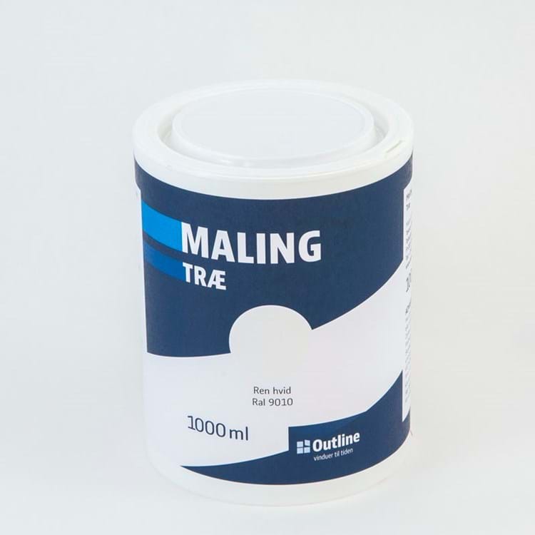Dør- og vinduesmaling til fyrretræ - RAL 9010 Ren hvid, 1L