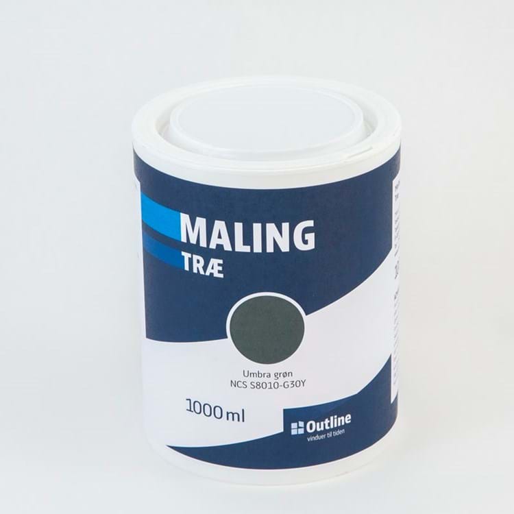 Dør- og vinduesmaling til fyrretræ - NCS S8010-G30Y Umbra grøn, 1L