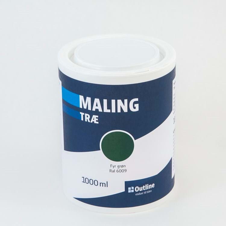 Dør- og vinduesmaling til fyrretræ - RAL 6009 Fyr grøn, 1L